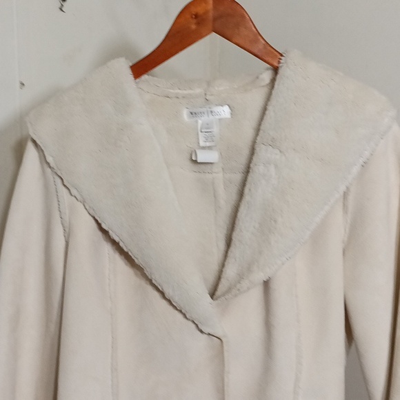 WHBM 32oz  faux suede  faux fur lined coat - Picture 6 of 7